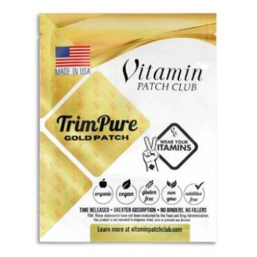 Visual guide explaining how TrimPure Gold Patch helps reduce cravings and supports daily weight management
